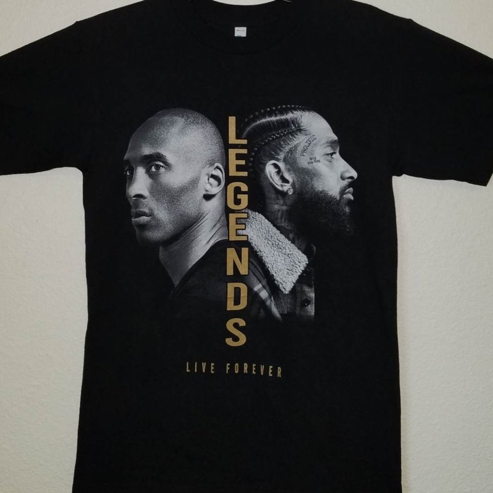 New "Kobe Bryant & Nipsey Hussle Legends" Unisex Silkscreen T-Shirt – S–3XL